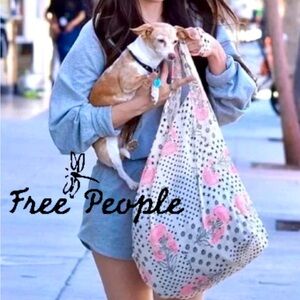 Free People boho fabric tote 14”x15”